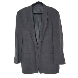 Country Road Australia Men Wool Blend Glen Plaid Blazer Charcoal Gray Sz 42 READ
